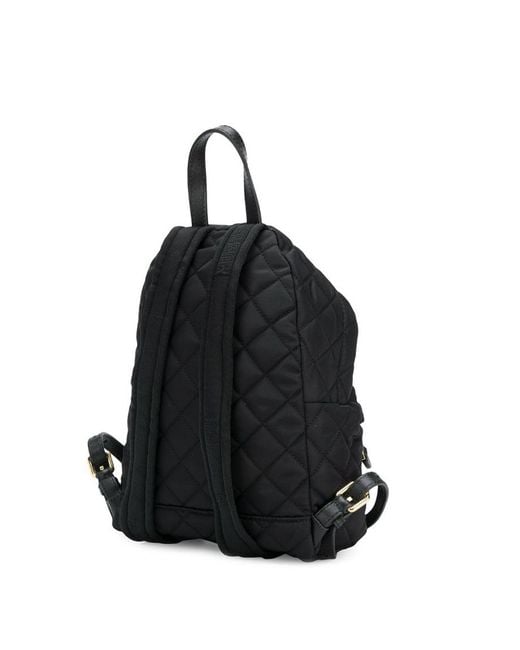 Moschino Black Logo-Plaque Quilted Backpack