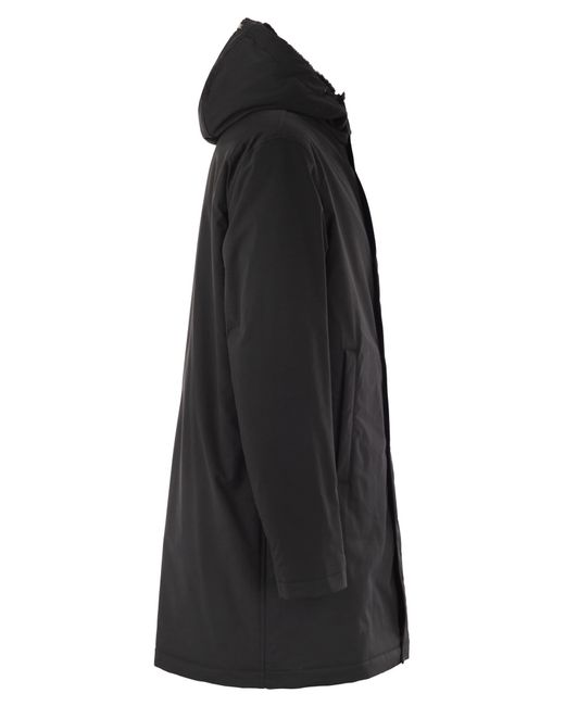 Herno Black Hooded Cotton Jacket for men