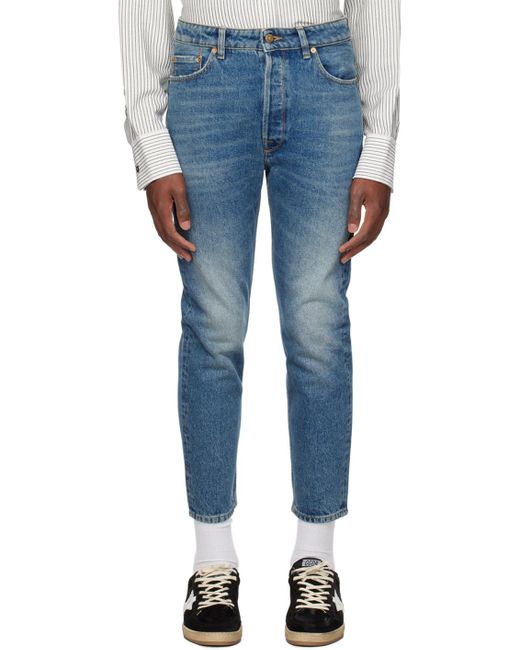 Golden Goose Deluxe Brand Blue Washed Effect Straight Leg Jeans for men