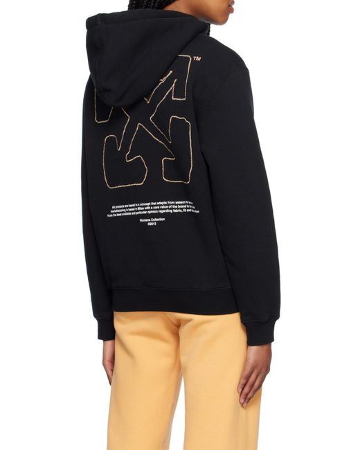 Off-White c/o Virgil Abloh Blue Logo-Embroidery Rib-Trimmed Hoodie
