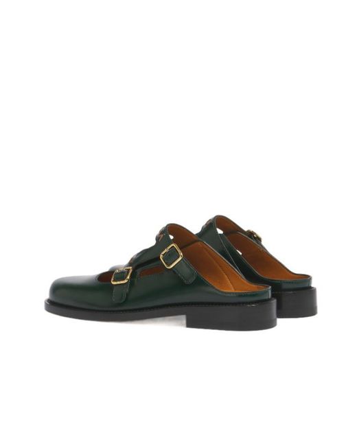 Marni Green Cutout Buckled Mules