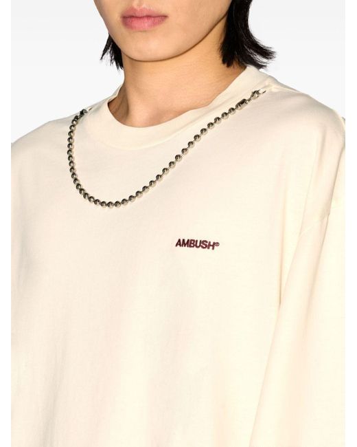 Ambush Natural Ball-Chain Crewneck T-Shirt for men