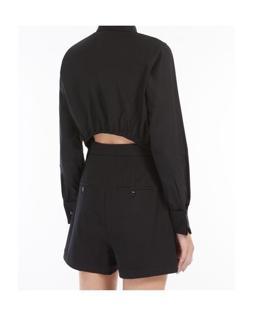 Max Mara Black Button-Up Long-Sleeved Shirt