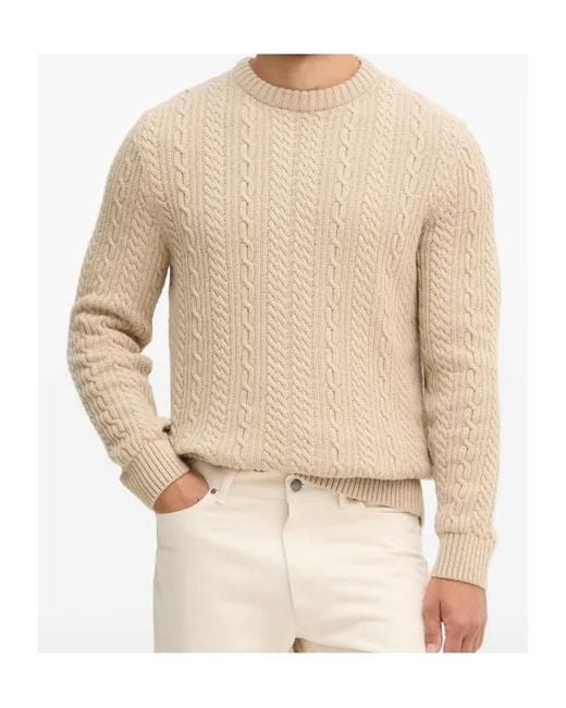 Barbour Natural Cable-Knit Crew-Neck Sweater for men