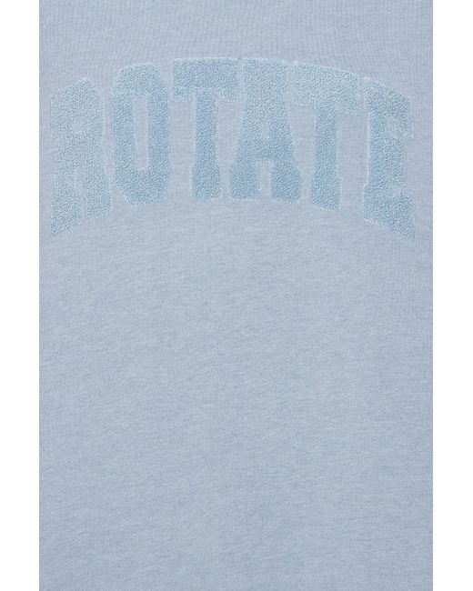 ROTATE BIRGER CHRISTENSEN Blue Crewneck Heavy Sweatshirt