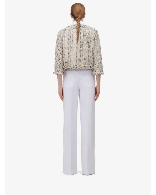 McQueen White Wide Leg Jeans