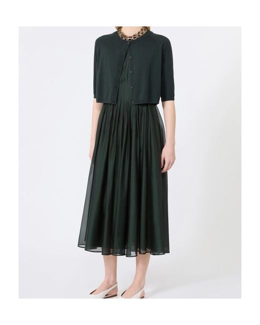 Max Mara Black Silk-Blend Organza Fit-And-Flare Maxi Dress