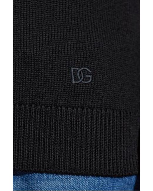 Dolce & Gabbana Blue Turtleneck Knitted Jumper