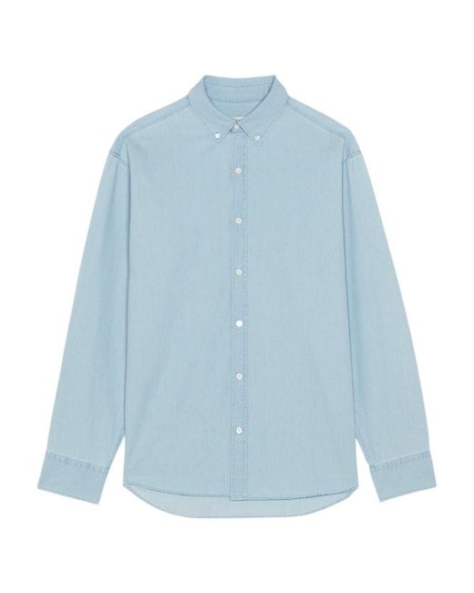 Maison Kitsuné Blue Chillax Print Relaxed Shirt for men
