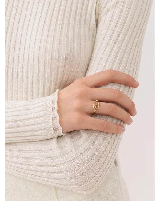 Chloé White Logo Ring