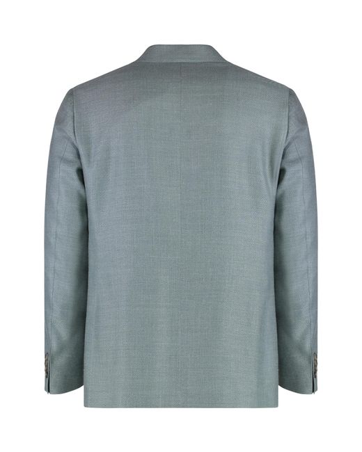 Canali Green V-Neck Single Breasted Blazer for men