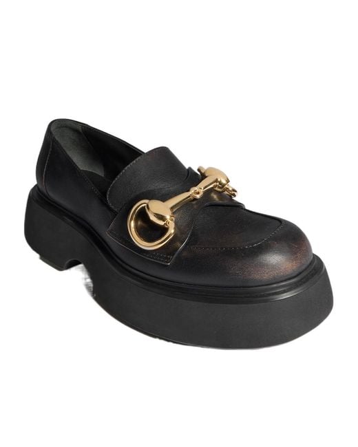 Gucci Black Chunky Loafer With Horsebit
