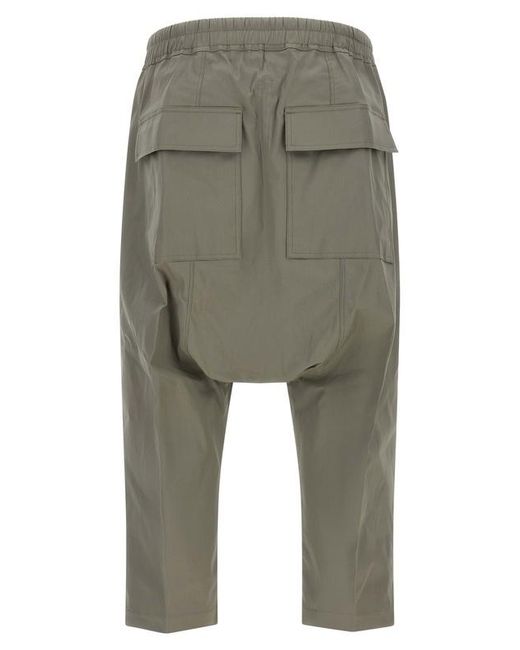 Rick Owens Green Drawstring Cropped Casual Pants for men