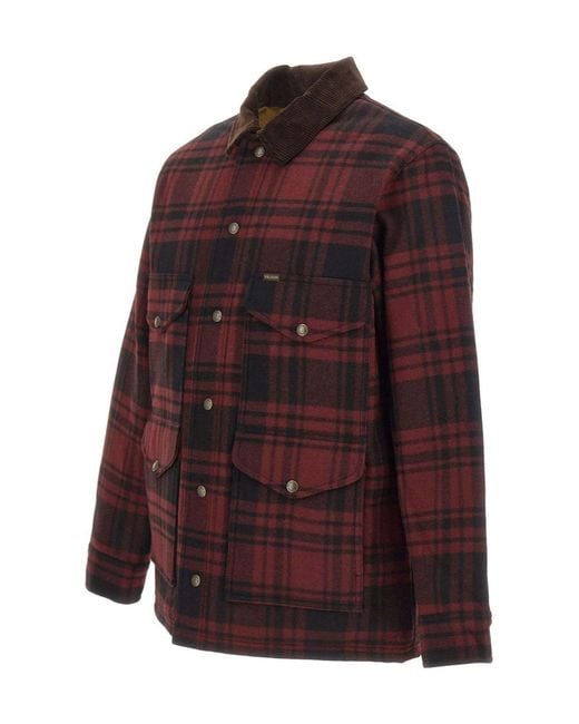 Filson Red Spokane Insulated Checked Jacket for men