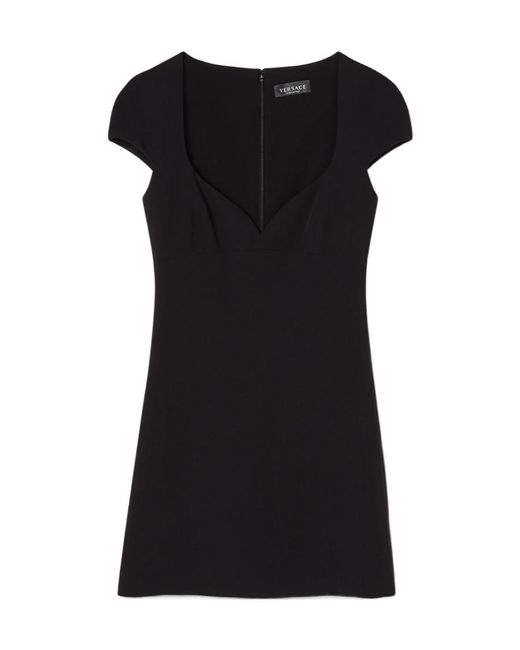 Versace Black V-Neck Mini Dress