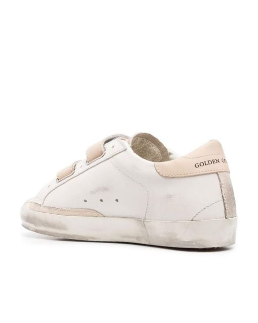 Golden Goose Deluxe Brand White Old School Logo-Appliqué Sneakers