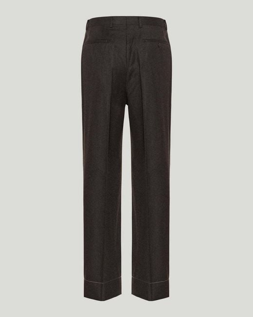 Brioni Black Pleated Casual Trousers for men