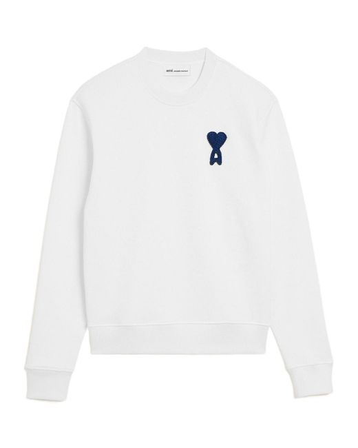 AMI White Ami De Coeur Heart-Patch Sweatshirt for men