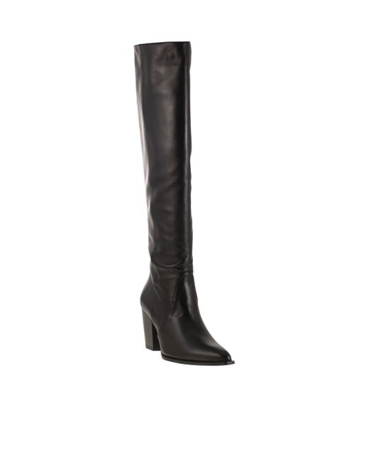 Stuart Weitzman Black Round-Toed Boots