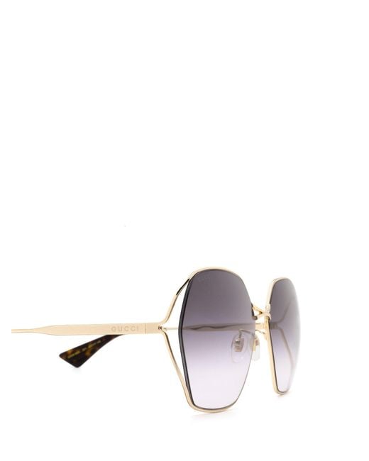 Gucci Purple Eyewear Square Frame Sunglasses