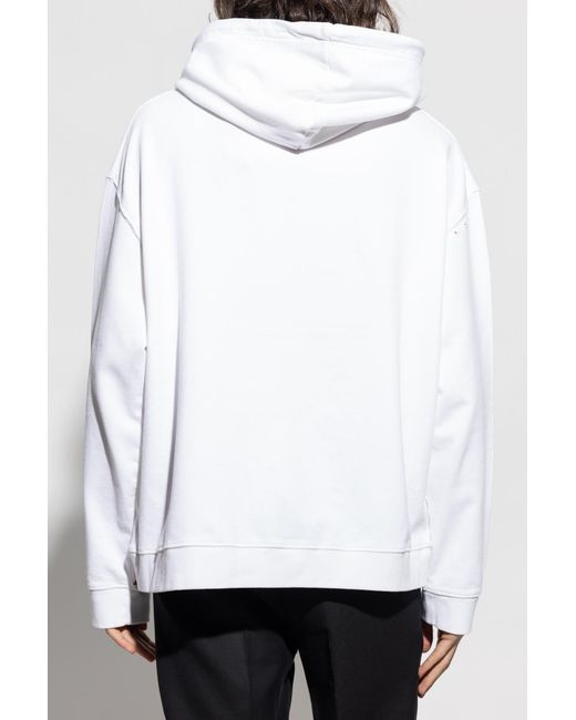 Raf Simons White Logo Patch Hoodie for men
