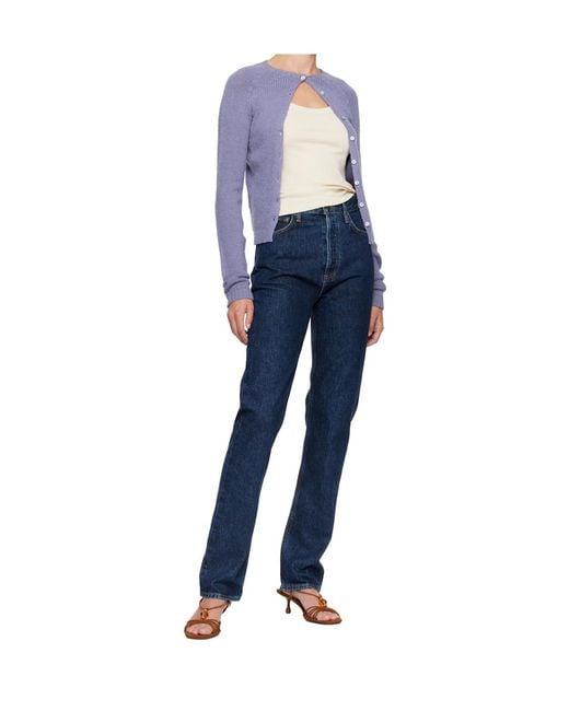 Agolde Blue Non-Stretch Straight-Leg Jeans