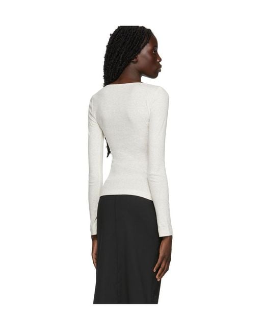 Rosetta Getty White Square Collar T-Shirt