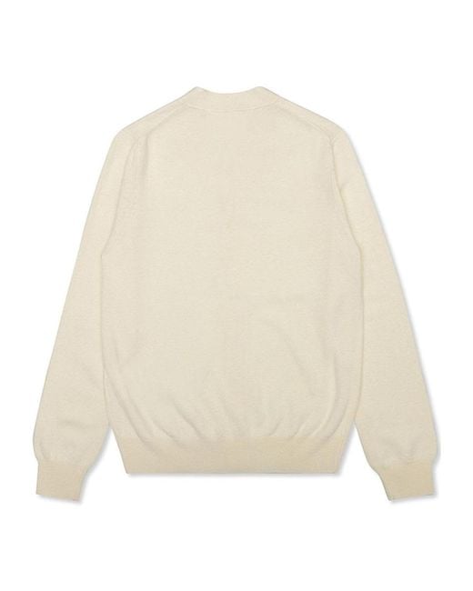 Comme des Garçons Natural Woven V-Neck Cardigan for men