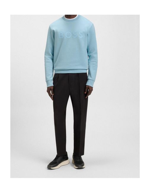Boss Blue Long-Sleeved Sweatshirt for men