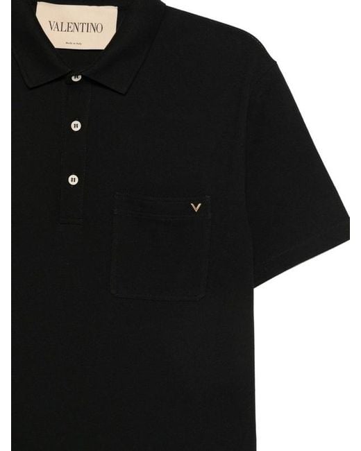 Valentino Black Short-Sleeved Polo Shirt for men