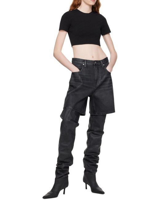 Alexander Wang Black Monogram Cropped Top