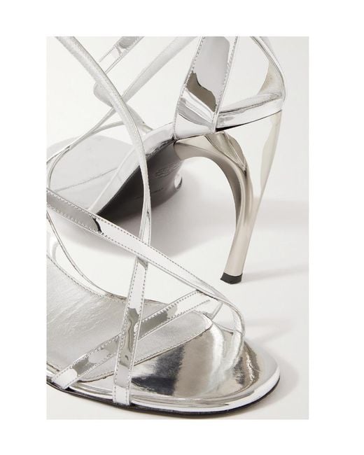 McQueen White Strapped Heeled Sandals