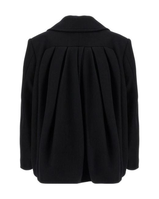 Dries Van Noten Black Double-Breasted Wool-Blend Jacket