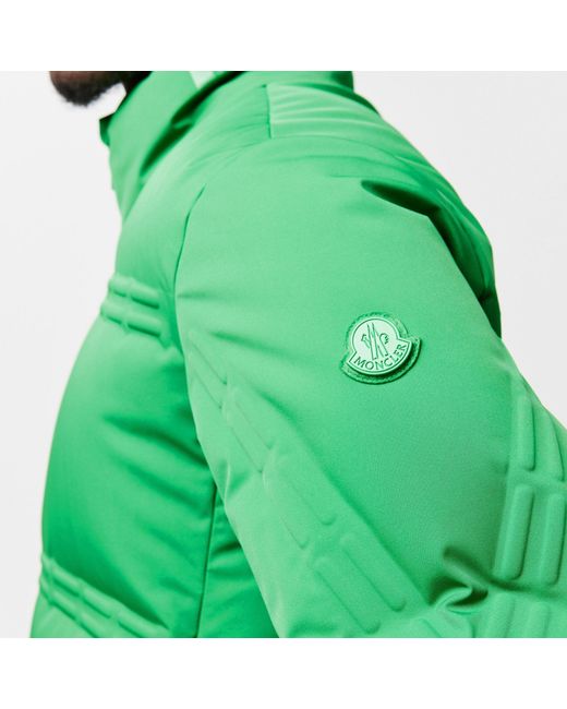 Moncler Green Stand-Collar Quilted Down Jacket for men