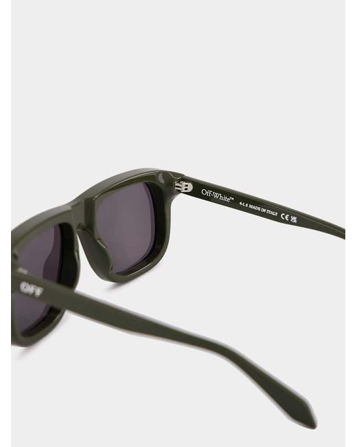 Off-White c/o Virgil Abloh Gray Clearwater Rectangle-Frame Sunglasses for men
