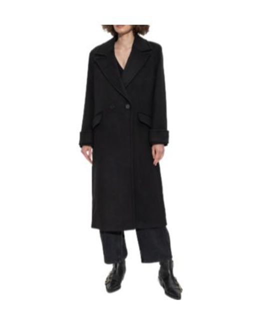 AllSaints Black Mabel Double-Breasted Coat