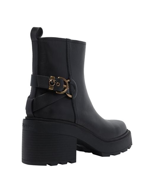 Pinko Black Block-Heel Ankle Boots