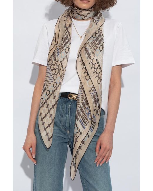 Ferragamo Multicolor Ferragamo Gancini Printed Scarf