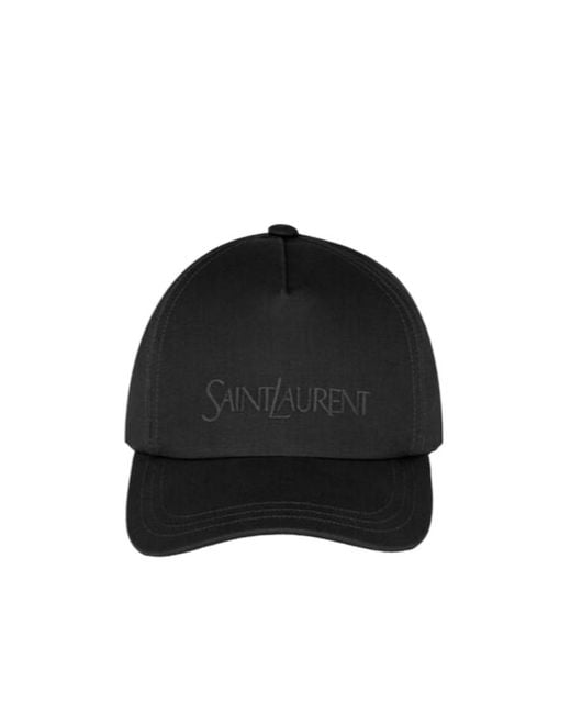 Saint Laurent Black Logo Embroidered Baseball Cap for men