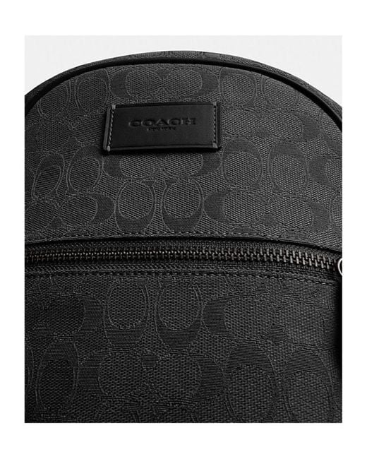 COACH Black Theo Patterned Backpack for men