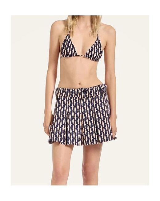 LaDoubleJ White Fish-Print Triangle Bikini Top