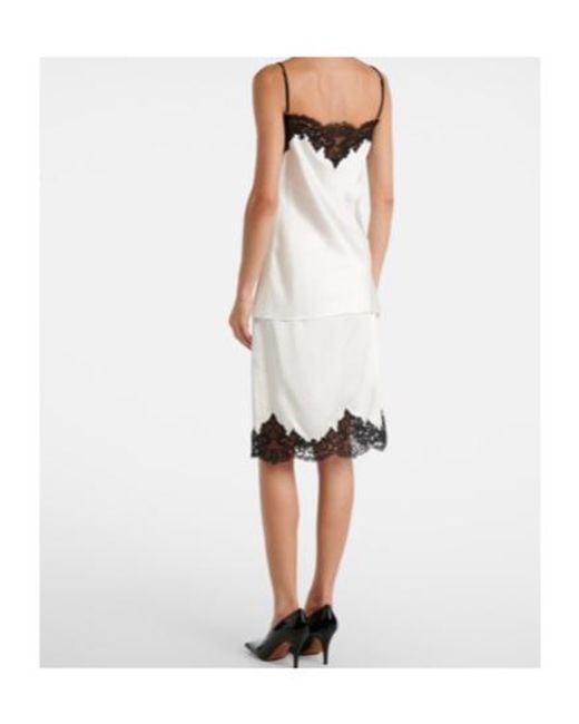 Stella McCartney White Lace-Trimmed Satin Camisole