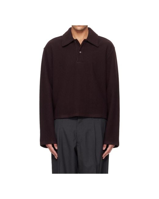 Rier Purple Wool Collared Polo Shirt for men