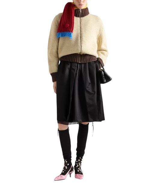 Prada Natural Long-Sleeve Knit Top