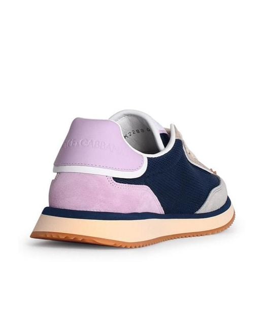 Dolce & Gabbana Blue Logo Printed Low-Top Sneakers