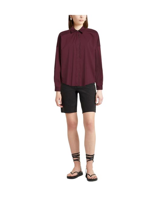 Brunello Cucinelli Purple Solid Colour Shirts Blouses