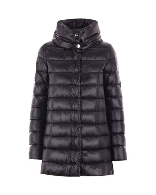 Herno Gray Long-Sleeved Down Jacket