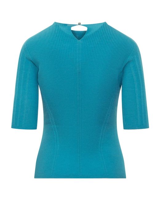 Lanvin Blue Round-Neck Ribbed Sweater