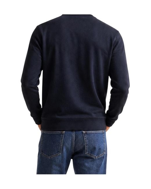 EA7 Blue Crew-Neck Sweatshirt for men