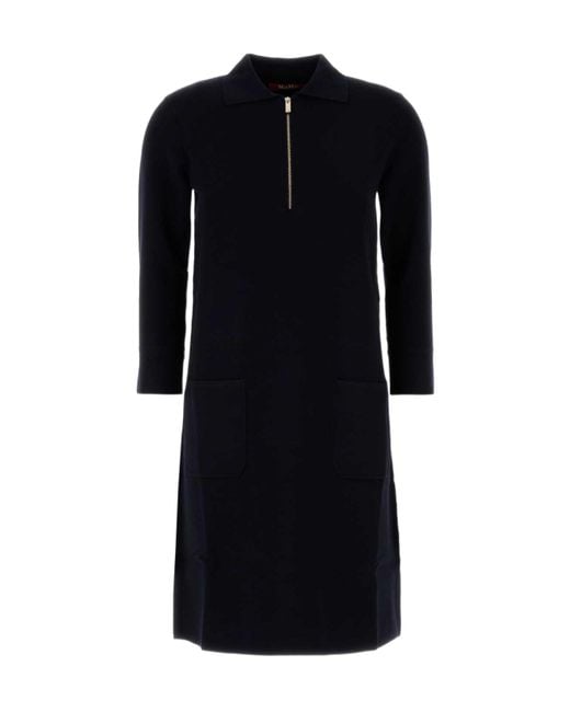 Max Mara Black Midnight Viscose Blend Dress